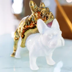 Figurka dekoracyjna Love Dogs 20x17 cm biało-złota