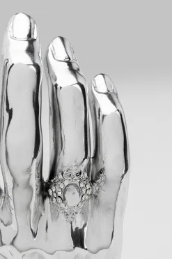 Figurka dekoracyjna Mano Diamond Ring 23x35 cm srebrna