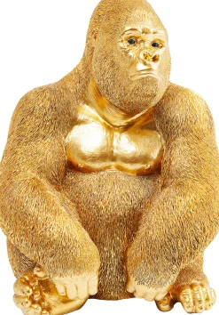 Figurka dekoracyjna Monkey Gorilla Side 30x39 cm złota