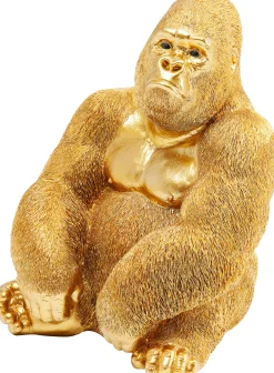 Figurka dekoracyjna Monkey Gorilla Side 30x39 cm złota