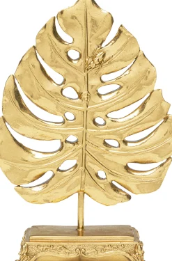 Figurka dekoracyjna Monstera Leaf 18x26 cm złota