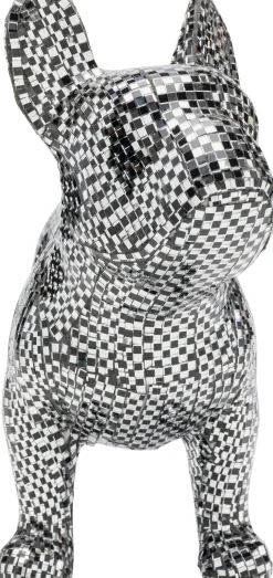 Figurka dekoracyjna pies buldog mozaika lustrzana 45x36 cm