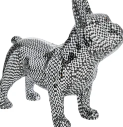 Figurka dekoracyjna pies buldog mozaika lustrzana 45x36 cm