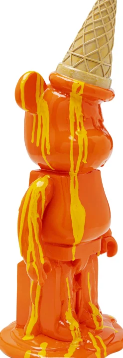 Figurka dekoracyjna pomarańczowa miś i lód 16x40 cm