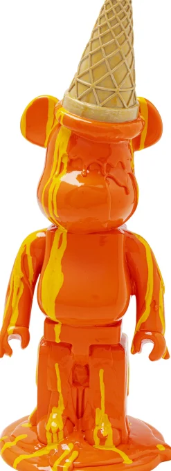 Figurka dekoracyjna pomarańczowa miś i lód 16x40 cm