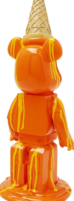 Figurka dekoracyjna pomarańczowa miś i lód 16x40 cm