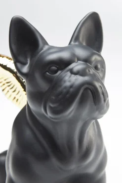 Figurka dekoracyjna Sitting Angel Dog 21x22 cm czarna