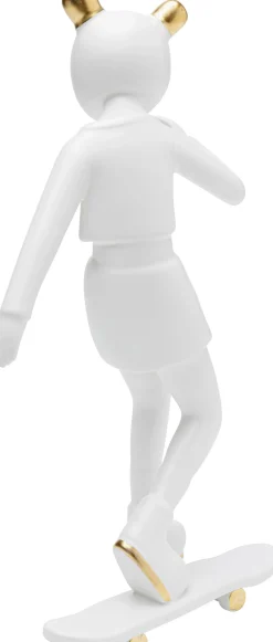 Figurka dekoracyjna skater astronauta biała 17x33 cm