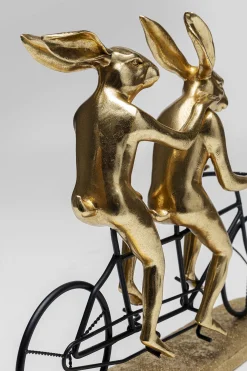Figurka dekoracyjna Tandem Rabbits 43x34 cm czarno-złota