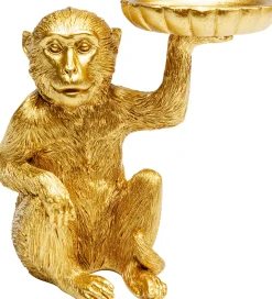 Figurka dekoracyjna ze świecznikiem na telighty Monkey 11x11 cm złota
