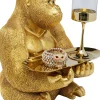 Figurka dekoracyjna z tacą Gorilla Butler 29x37 cm złota