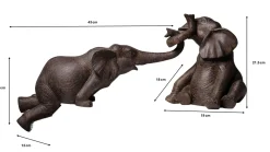 Figurki dekoracyjne Elephant Circus 54x22 cm ciemnobrązowe