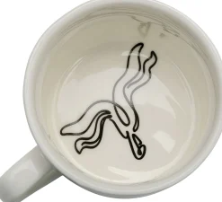 Filiżanka ze spodkiem porcelana ręcznie malowana 160 ml banan