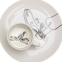 Filiżanka ze spodkiem porcelana ręcznie malowana 160 ml banan