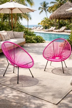 Fotel Acapulco 73x85 cm różowy