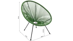 Fotel Acapulco 73x85 cm zielony