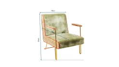 Fotel Aunt Betty 75x85 cm jasnozielony