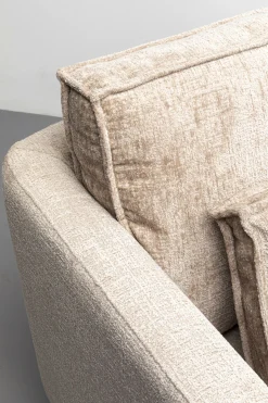 Fotel beżowy do salonu z czarnymi nogami ze stali 90x93 cm