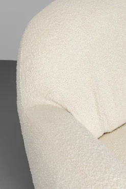 Fotel biały obrotowy skandynawski boucle do salonu 88x90 cm