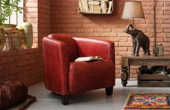 Fotel Cigar Lounge 72x70 cm czerwony