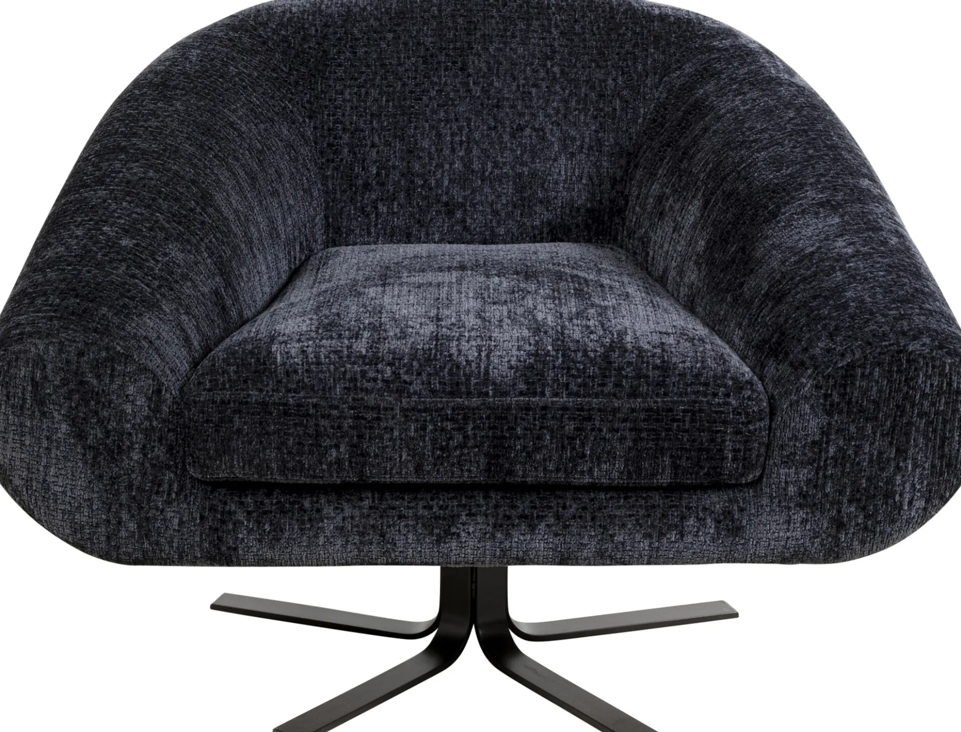 Fotel duży obrotowy tapicerka szaroniebieska nogi czarne 82x95 cm