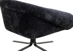 Fotel duży obrotowy tapicerka szaroniebieska nogi czarne 82x95 cm