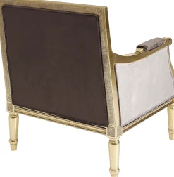 Fotel glamour do salonu panterka rama złota 70x98 cm