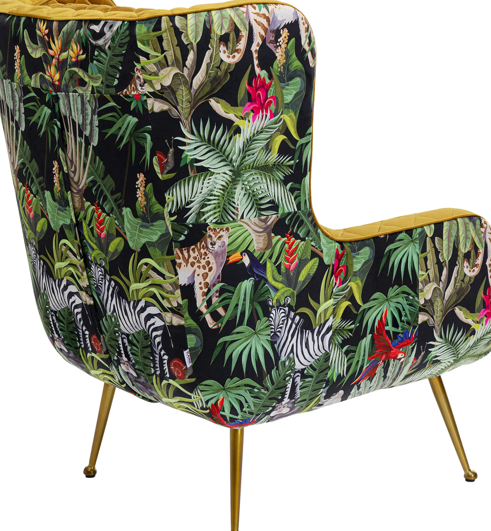 Fotel Nonna Jungle 75x102 cm kolorowy - siedzisko musztardowe