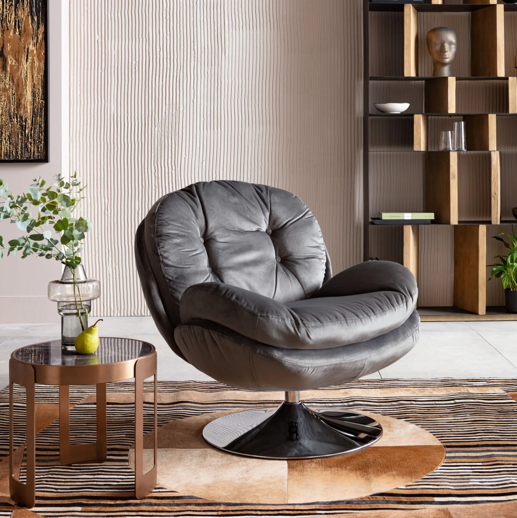 Fotel obrotowy Cosy 81x84 cm szary