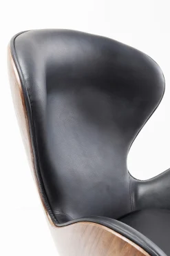 Fotel obrotowy Loung 43x114 cm czarno-orzechowy