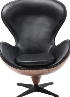 Fotel obrotowy Loung 43x114 cm czarno-orzechowy