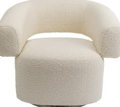 Fotel obrotowy Maye 76x86 cm kremowy
