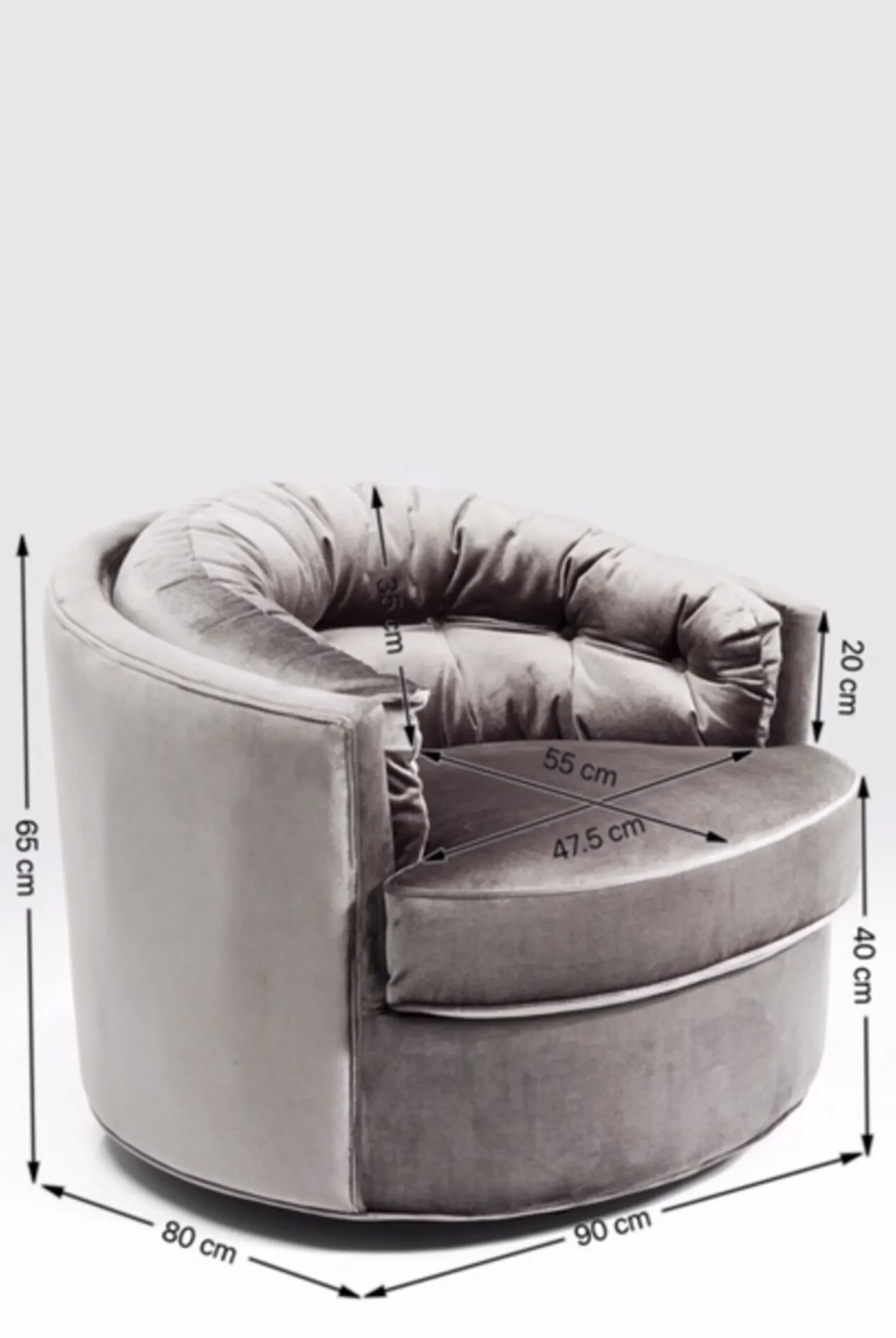 Fotel obrotowy Music Hall 90x71 cm szary