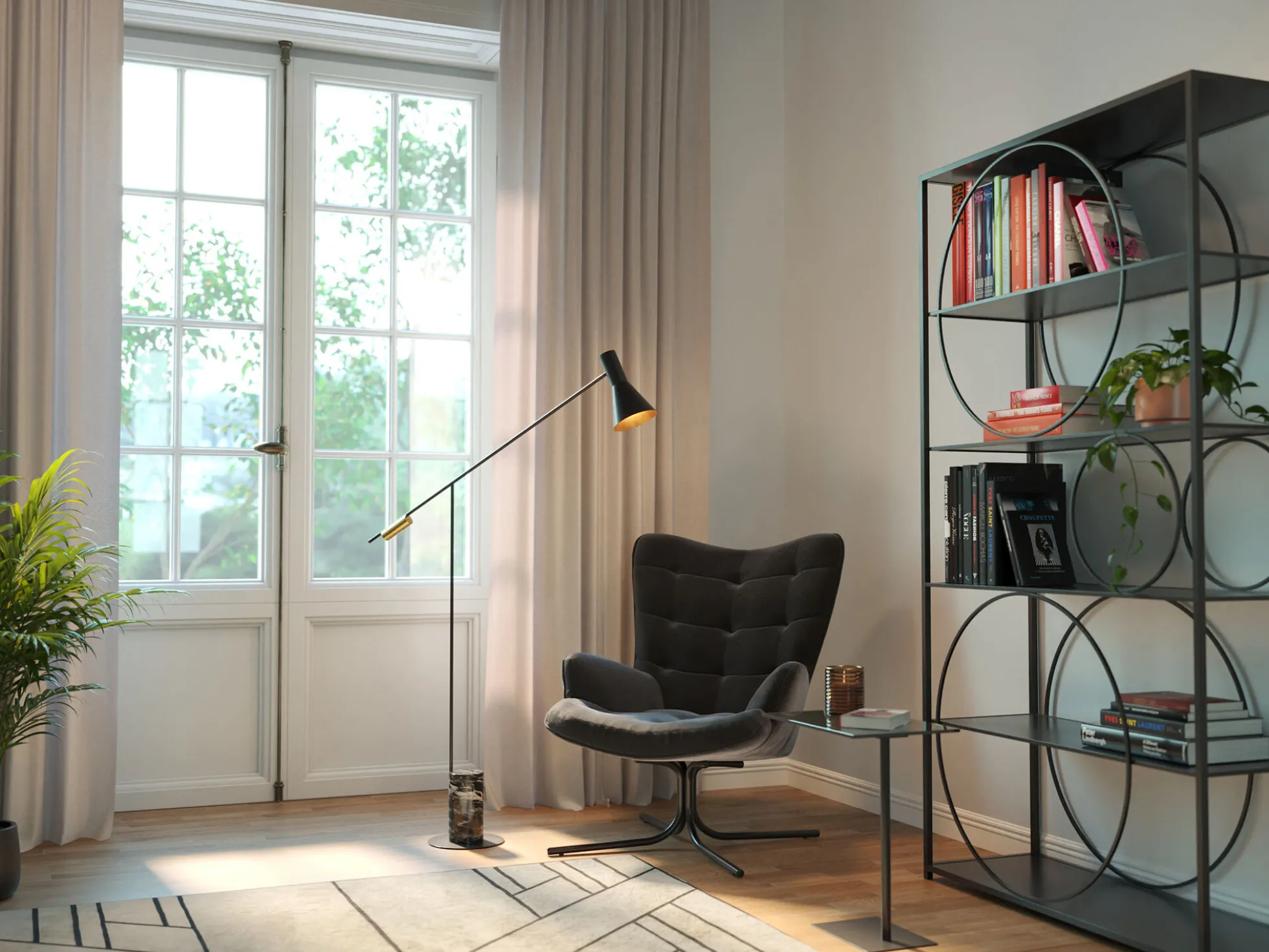 Fotel obrotowy Oscar Velvet 82x95 cm czarny