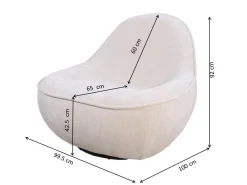 Fotel obrotowy Ovo Cream 99cm