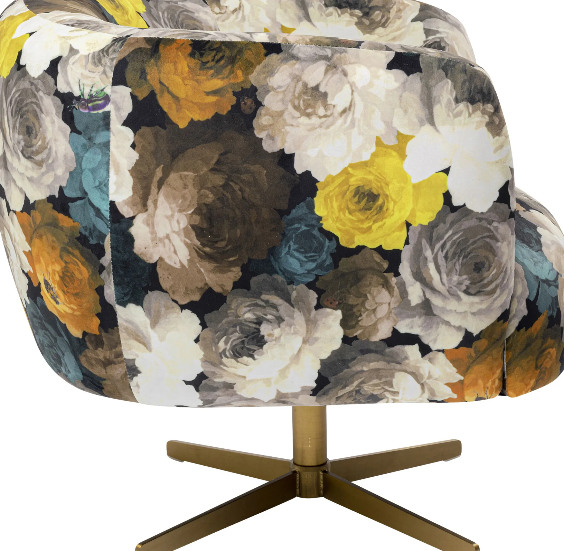 Fotel obrotowy Peony Yellow 81x70 cm