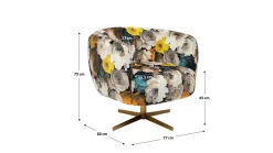 Fotel obrotowy Peony Yellow 81x70 cm
