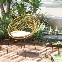 Fotel ogrodowy Bali 75x83 cm naturalny - nogi czarne