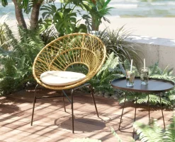 Fotel ogrodowy Bali 75x83 cm naturalny - nogi czarne