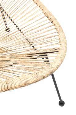 Fotel ogrodowy Spaghetti 73x87 cm naturalny nogi czarne