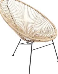 Fotel ogrodowy Spaghetti 73x87 cm naturalny nogi czarne