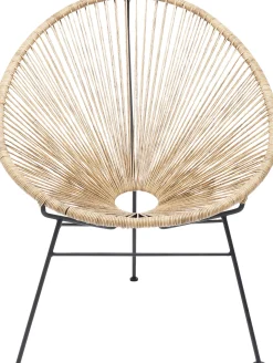 Fotel ogrodowy Spaghetti 73x87 cm naturalny nogi czarne