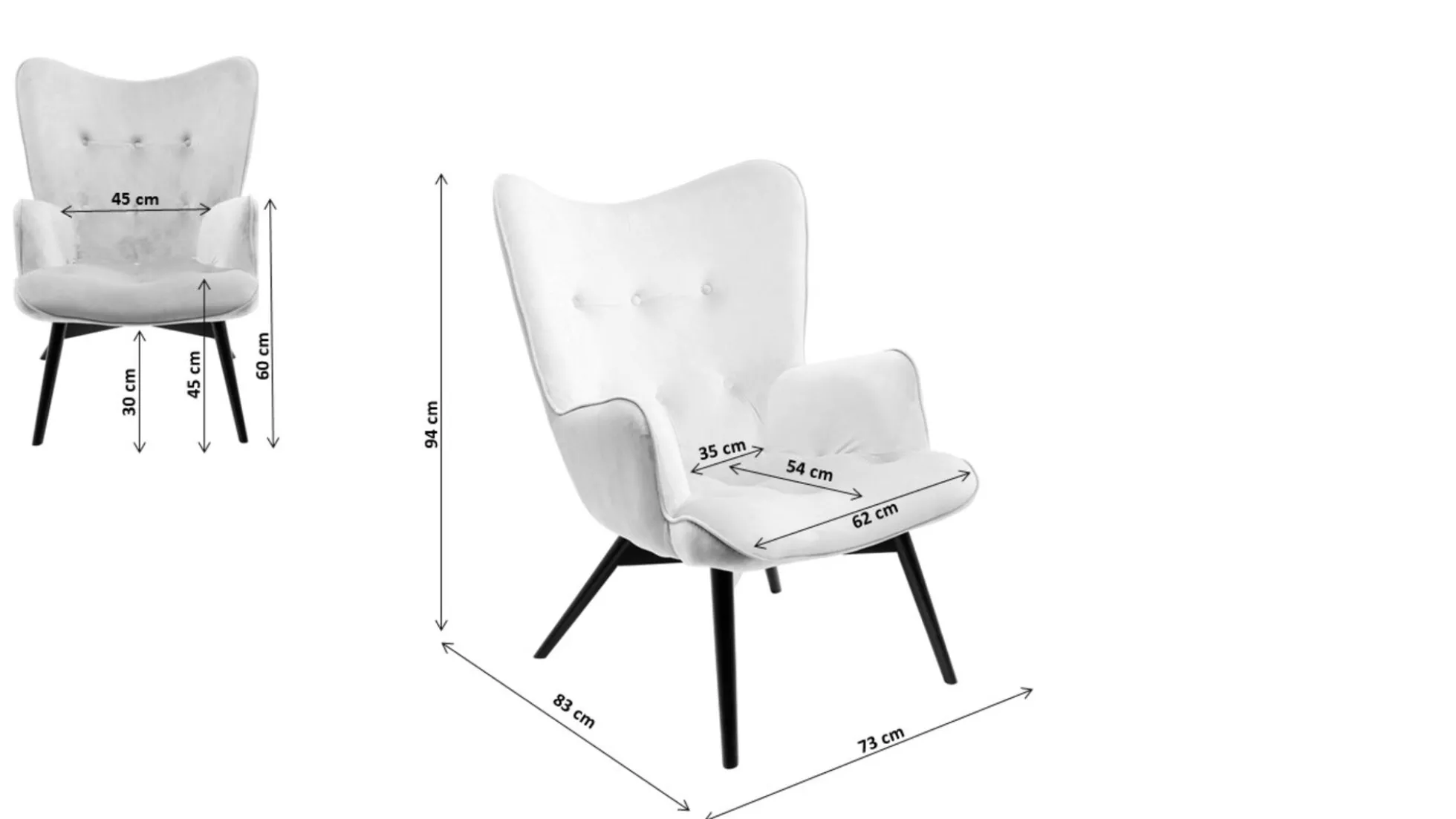 Fotel Vicky 73x94 cm niebieski