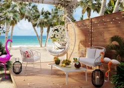 Fotel wiszący Ibiza 104x203 cm biały