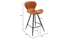 Hoker ekoskóra brązowy nogi metalowe czarne 91cm