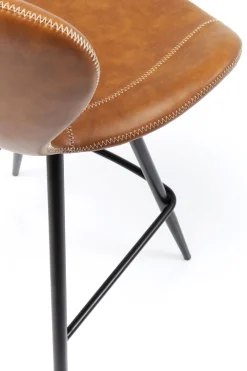 Hoker ekoskóra brązowy nogi metalowe czarne 91cm