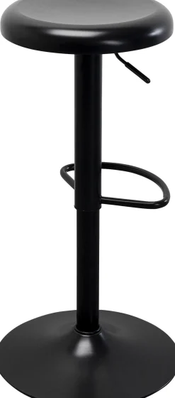 Hoker w kolorze czarnym z regulacją wysokości okrągłe siedzisko 60-82 cm