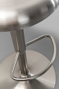 Hoker w kolorze srebrnym z regulacją wysokości okrągłe siedzisko 60-82 cm