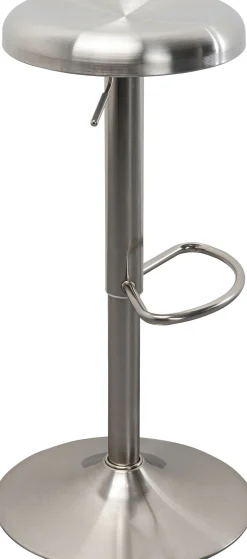 Hoker w kolorze srebrnym z regulacją wysokości okrągłe siedzisko 60-82 cm