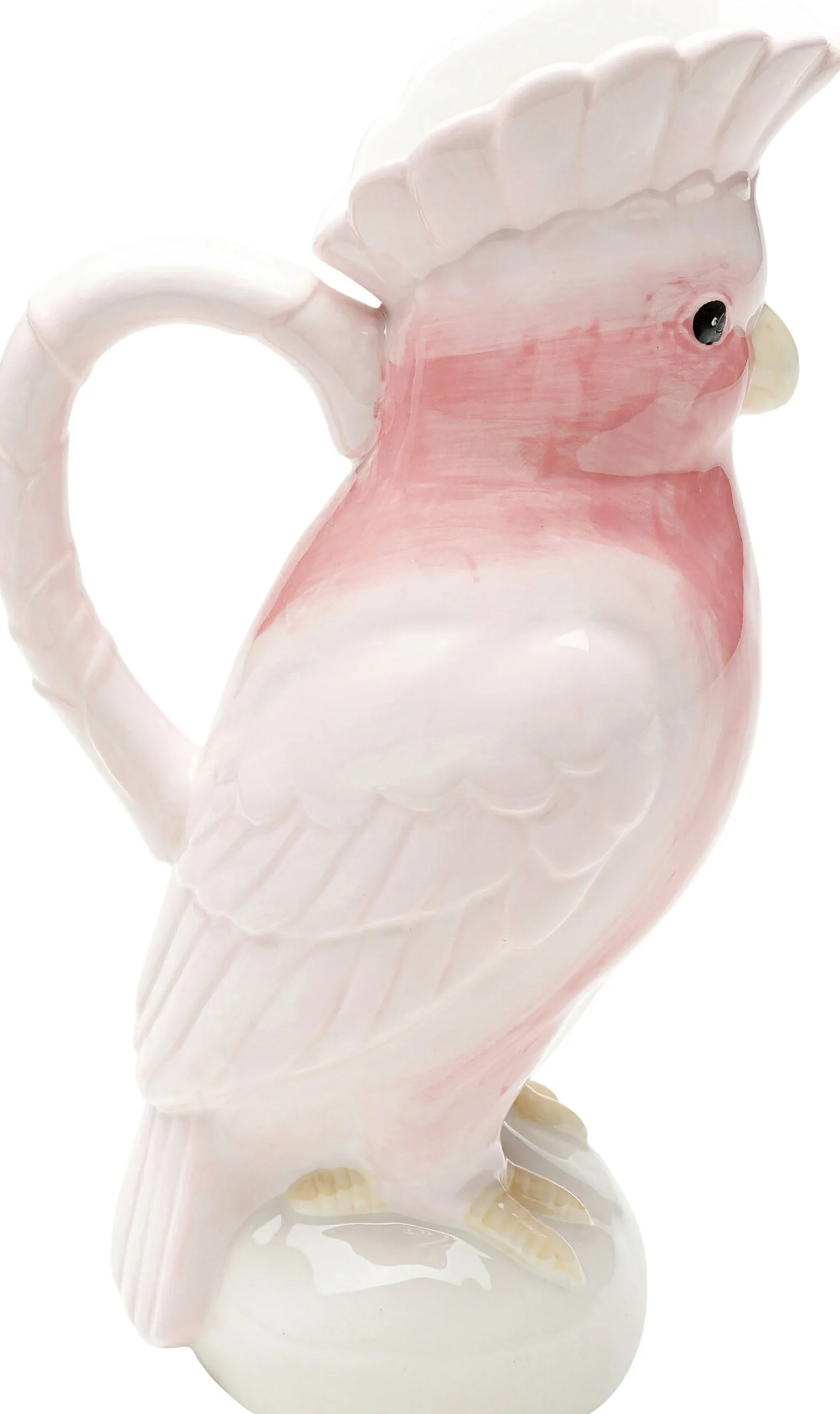 Karafka ceramiczna biało-różowa egzotyczny ptak 30 cm